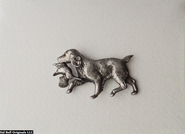 Sterling Silver Spaniel with Woodcock Lapel Pin-Hat Pin/Tie Tack 
